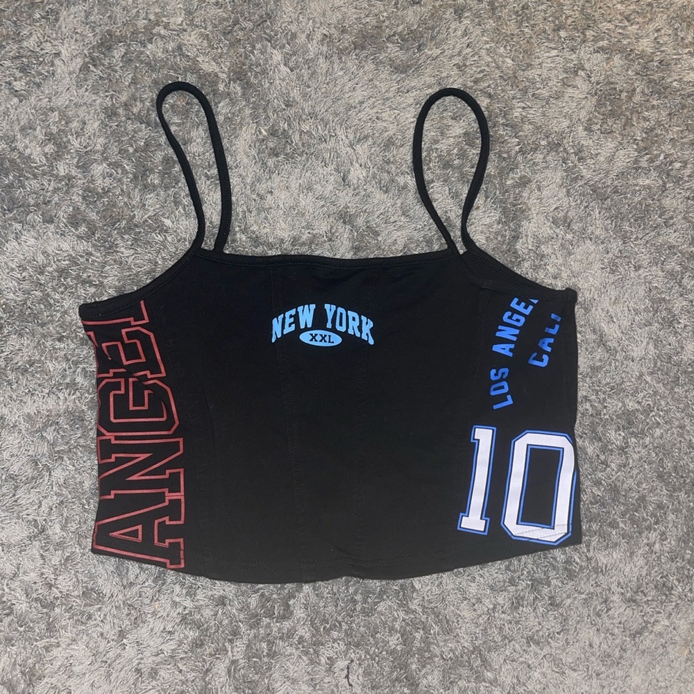 Graphic crop top tank